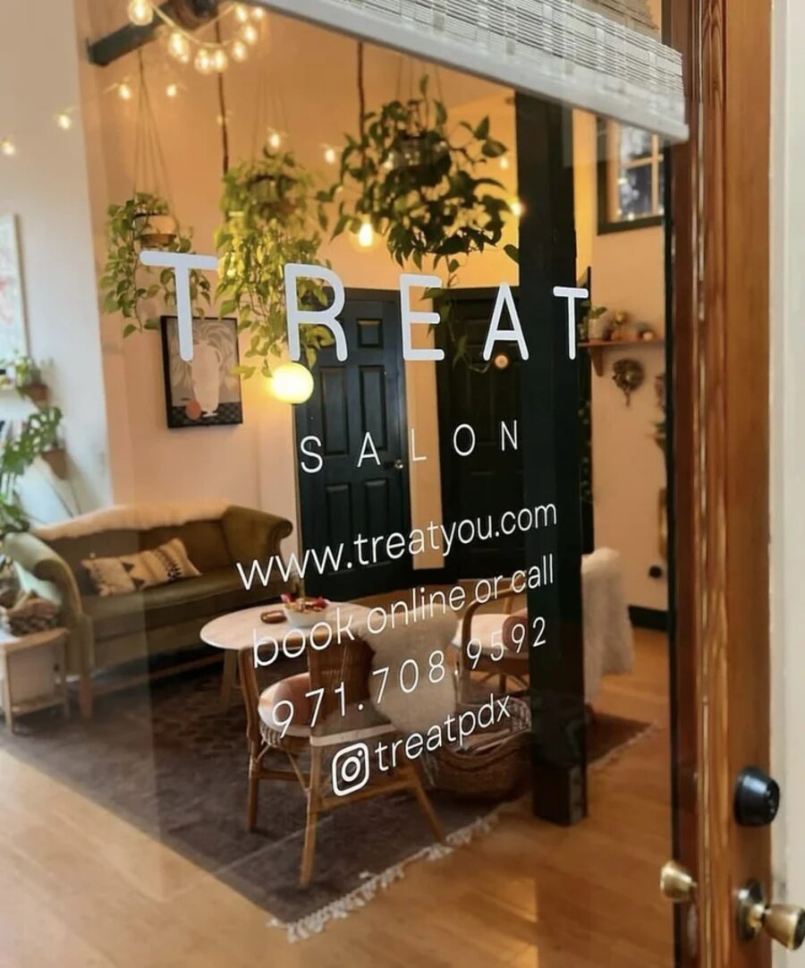 Treat salon front door Portland Oregon